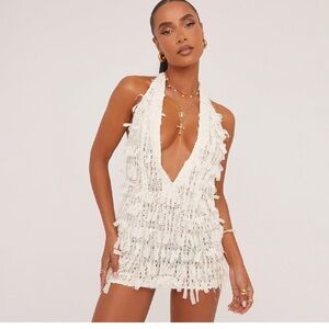EGO FRINGE CREAM DRESS